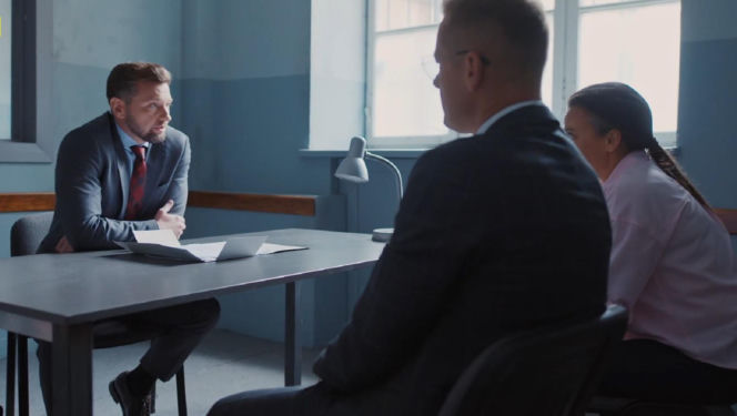 M jak miłość odc. 1893. Prokurator (Marcin Kaleta), Magda (Anna Mucha), Piotrek (Marcin Mroczek)