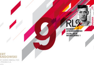 znaczek pocztowy z Robertem Lewandowskim
