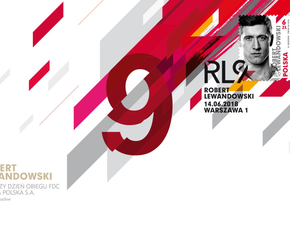 znaczek pocztowy z Robertem Lewandowskim