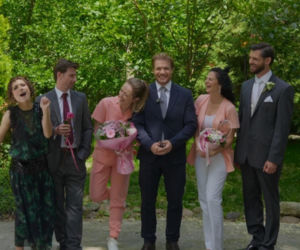 Na dobre i na złe nowy sezon na planie. Julka Burska (Aleksandra Hamkało), Maks Beger (Tomasz Ciachorowski), Vaszek Homolka (Matej Matejka), Dagmara (Maryla Morydz), Asia (Joanna Pach-Żbikowska)
