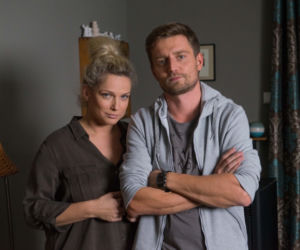 Przyjaciółki 8 sezon. Patrycja (Joanna Liszowska), Michał (Marcin Rogacewicz)