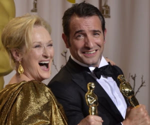 Oscary 2012. Meryl Streep (najlepsza aktorka) i Jean Dujardin (najlepszy aktor)