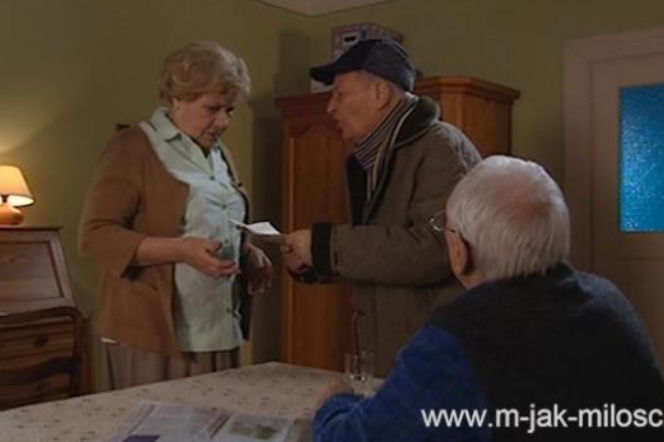 M jak miłość odc. 997. Władysław Kisiel (Jerzy Próchnicki), Barbara Mostowiak (Teresa Lipowska)