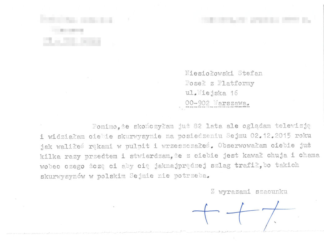Niesiołowski pogróżki