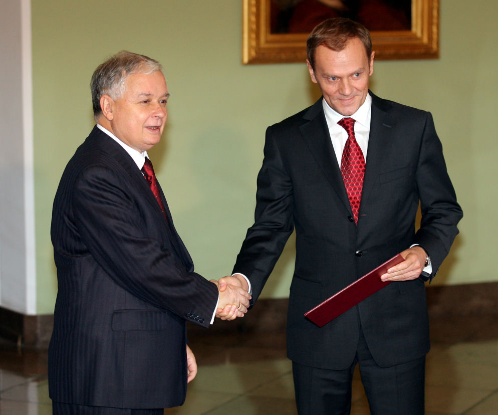 Lech Kaczyński i Donald Tusk