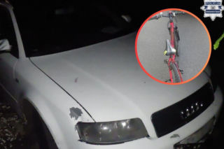 Audi uderzyło w 12-letniego rowerzystę. Kierowca uciekł, ale daleko nie zajechał
