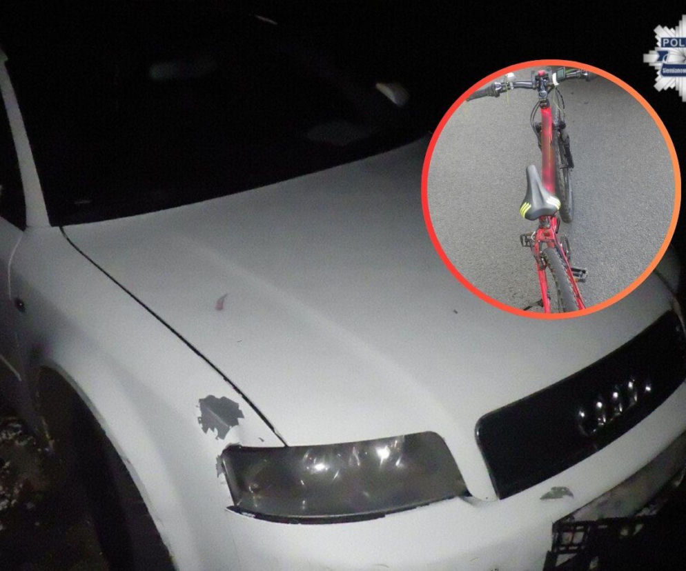 Audi uderzyło w 12-letniego rowerzystę. Kierowca uciekł, ale daleko nie zajechał