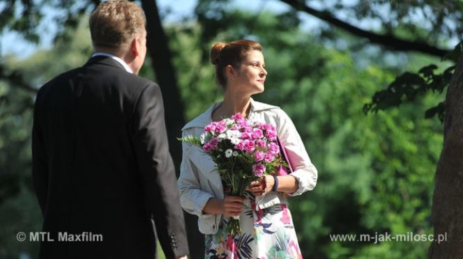 M jak miłość odc. 1087. Janek (Jacek Lenartowicz), Olga (Marta Ścisłowicz)