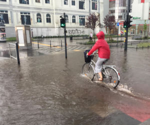 Krajobraz centrum Łodzi po burzy