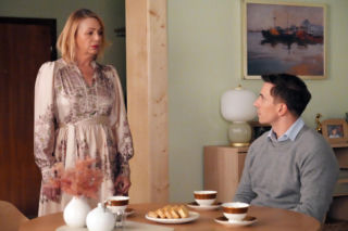 Barwy szczęścia, odc. 3353. Wanda (Maja Barełkowska), Tomek Kępski (Jakub Sokołowski)