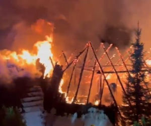 Dramat na weselu. 100 osób uciekało z płonącej karczmy. Ogień objął cały budynek