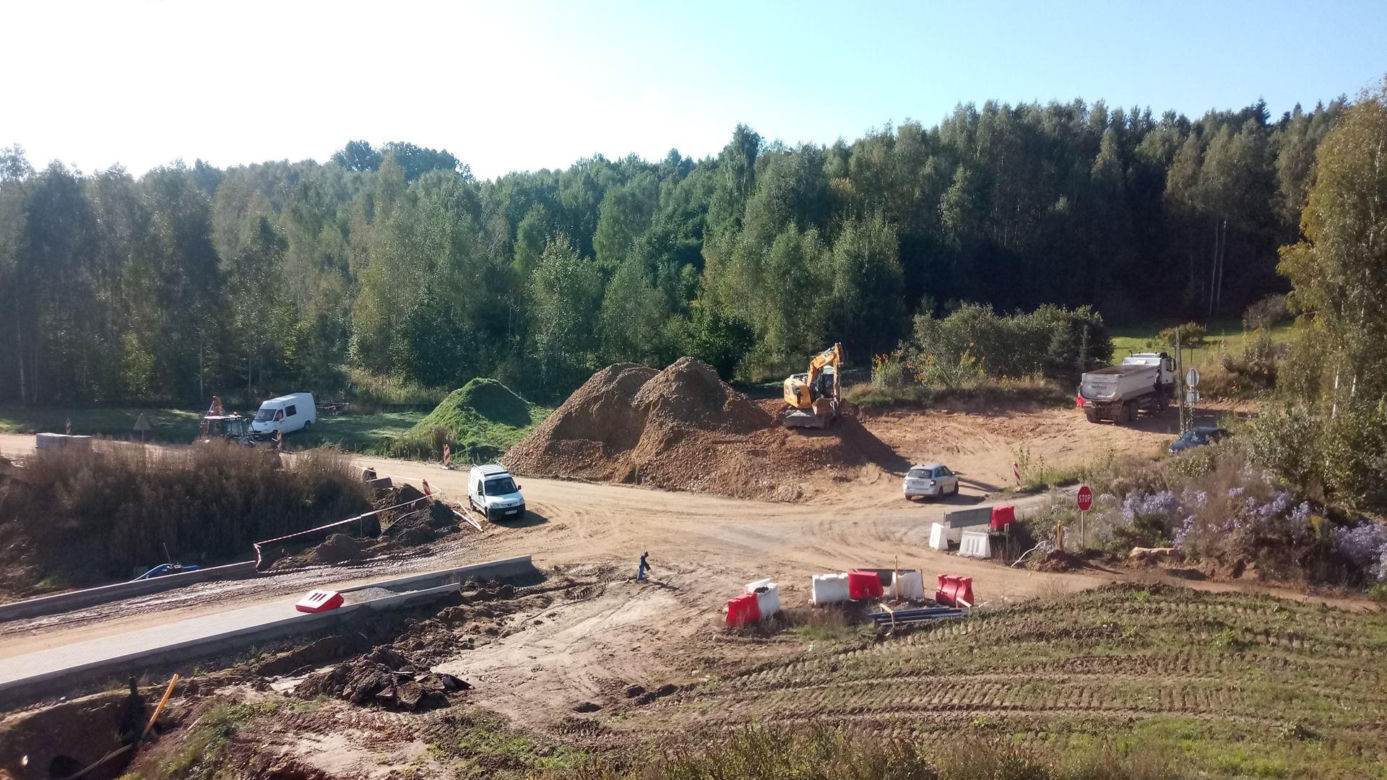 Budowa obwodnicy Wąchocka (październik 2023)