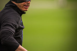 Robert Lewandowski trenował w masce