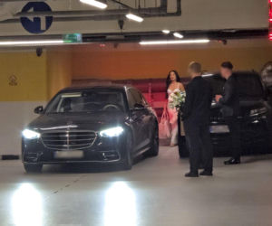 Justyna Steczkowska przemyka po parkingu w otoczeniu ochroniarzy