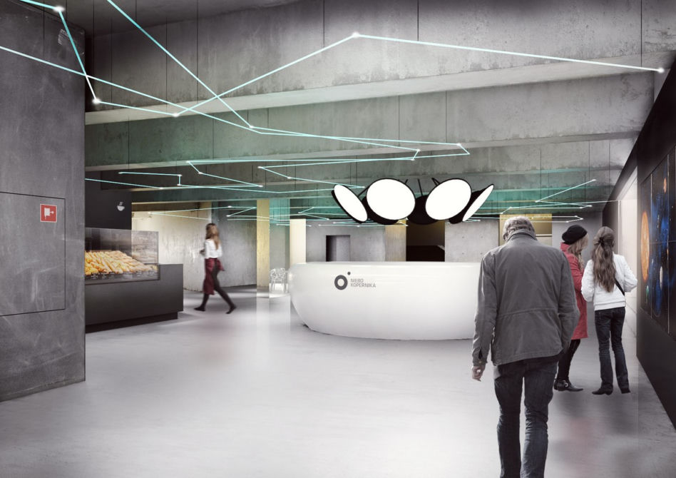 Projekt strefy wejścia głównego i strefy wejścia do Planetarium w Centrum Nauki Kopernik
