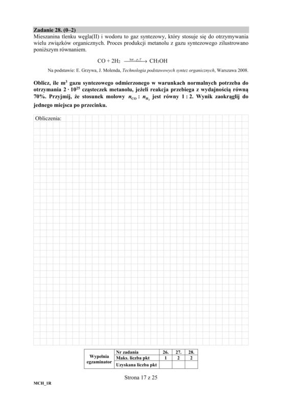 ARKUSZE CKE - Matura chemia - poziom podstawowy i rozszerzony 2019