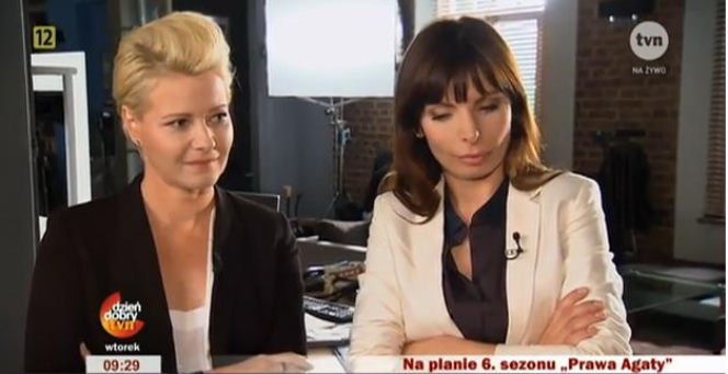 Dzień dobry TVN. Prawo Agaty 6 sezon. Małgorzata Kożuchowska i Agnieszka Dygant na planie serialu