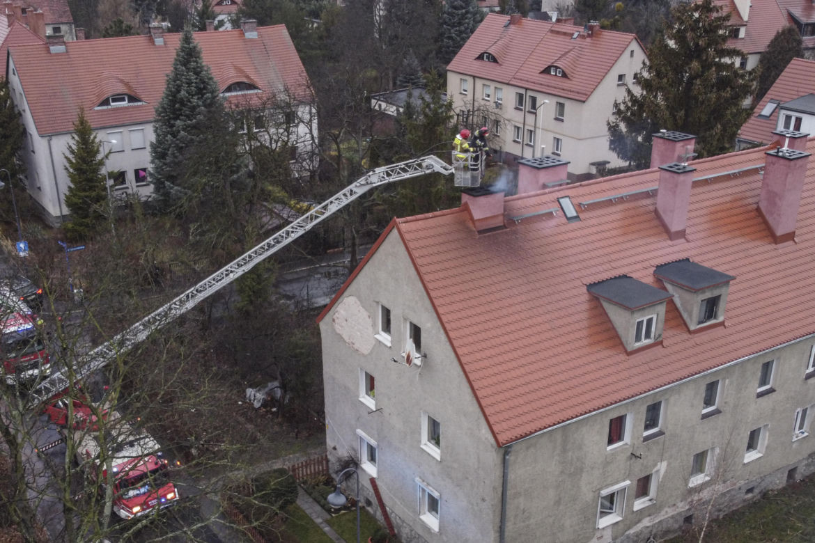 Pożar na wrocławskim Sępolnie we Wrocławiu 