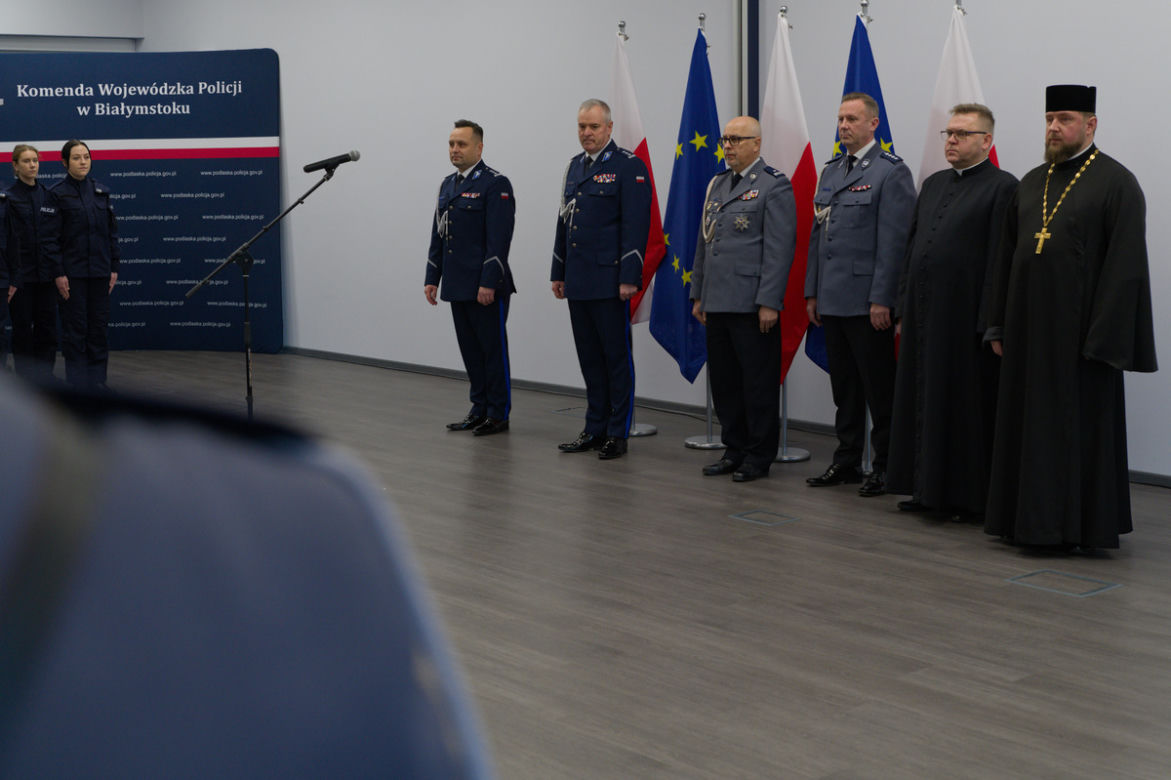 Nowi policjanci w KMP w Białymstoku. Uroczyste ślubowanie