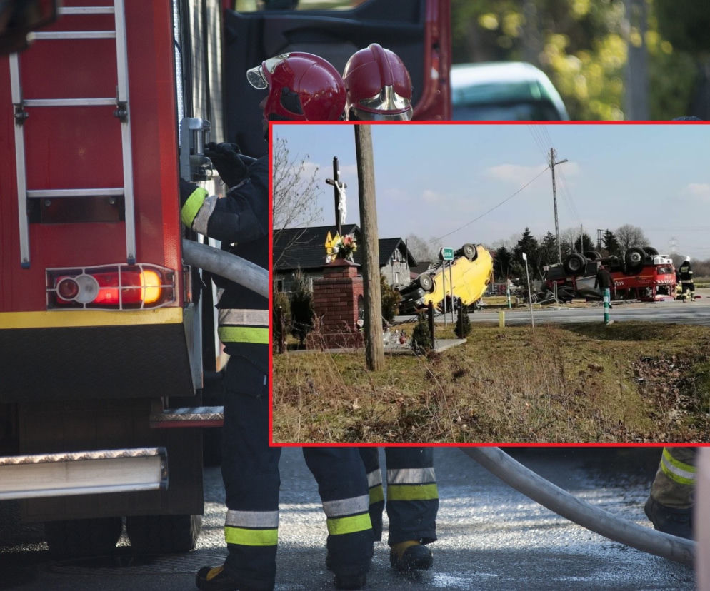 Wypadek strażaków w Łódzkiem