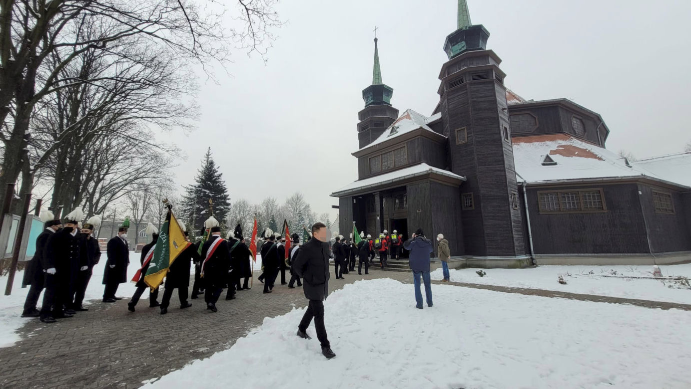 Pogrzeb górnika z kopalni Bielszowice