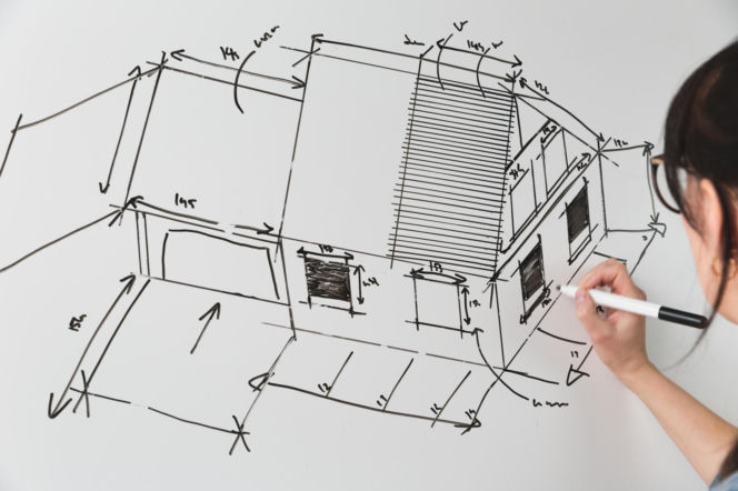 Planowanie wyglądu domu – rysunek nowoczesnego projektu