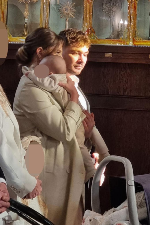 Daniel Martyniuk na chrzcinach syna