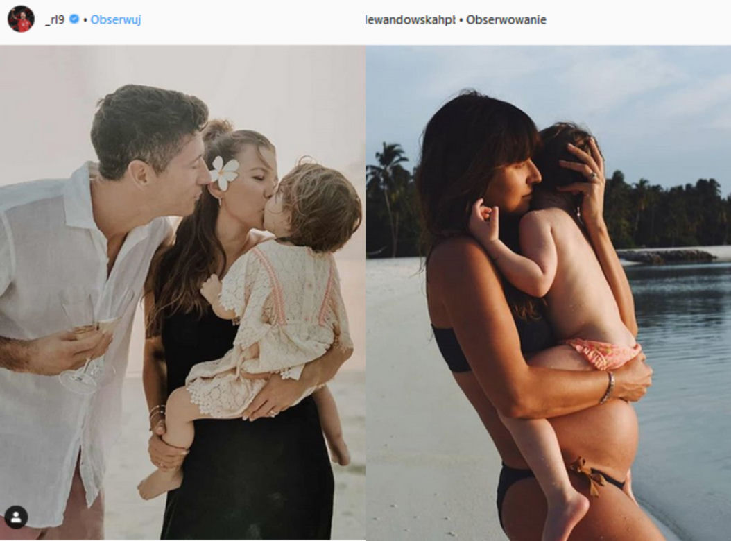 Robert Lewandowski i Anna Lewandowska z Klarą wypoczywają na wakacjach