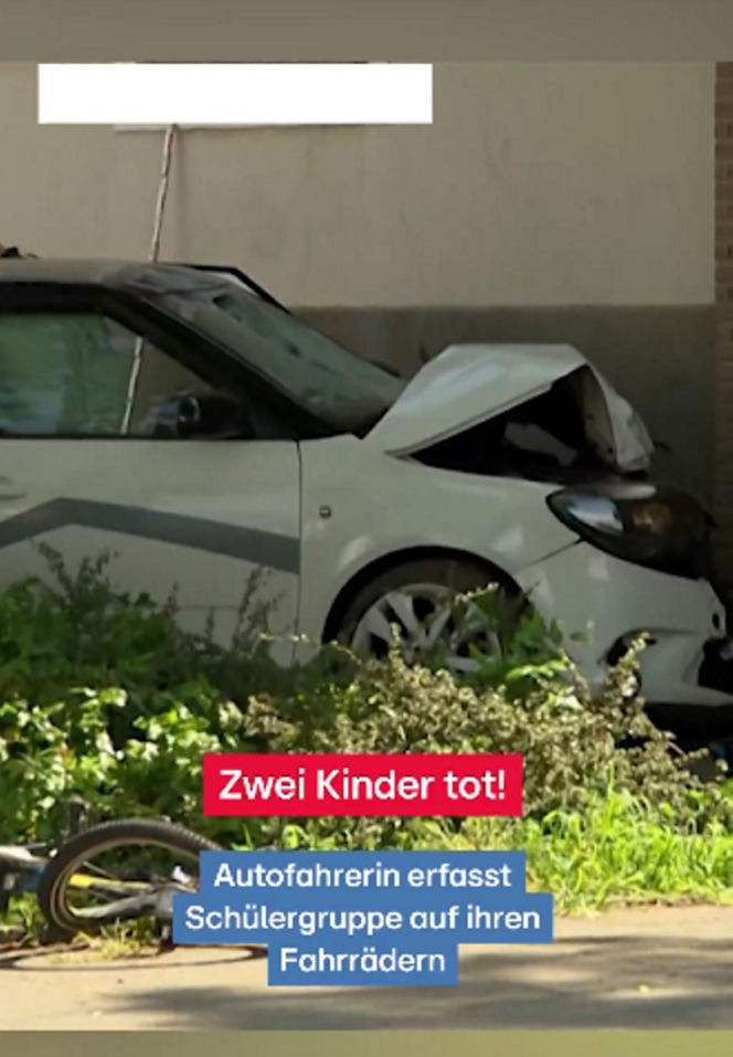 Dinslaken poważny wypadek drogowy. 47-letnia kobieta straciła panowanie nad samochodem i potrąciła trzech dwunastoletnich chłopców jadących na rowerach