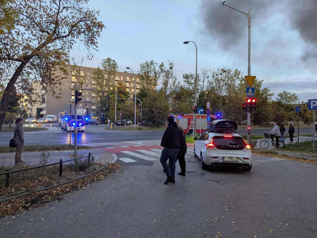 Pożar pustostanu w Warszawie (23.09.2025)