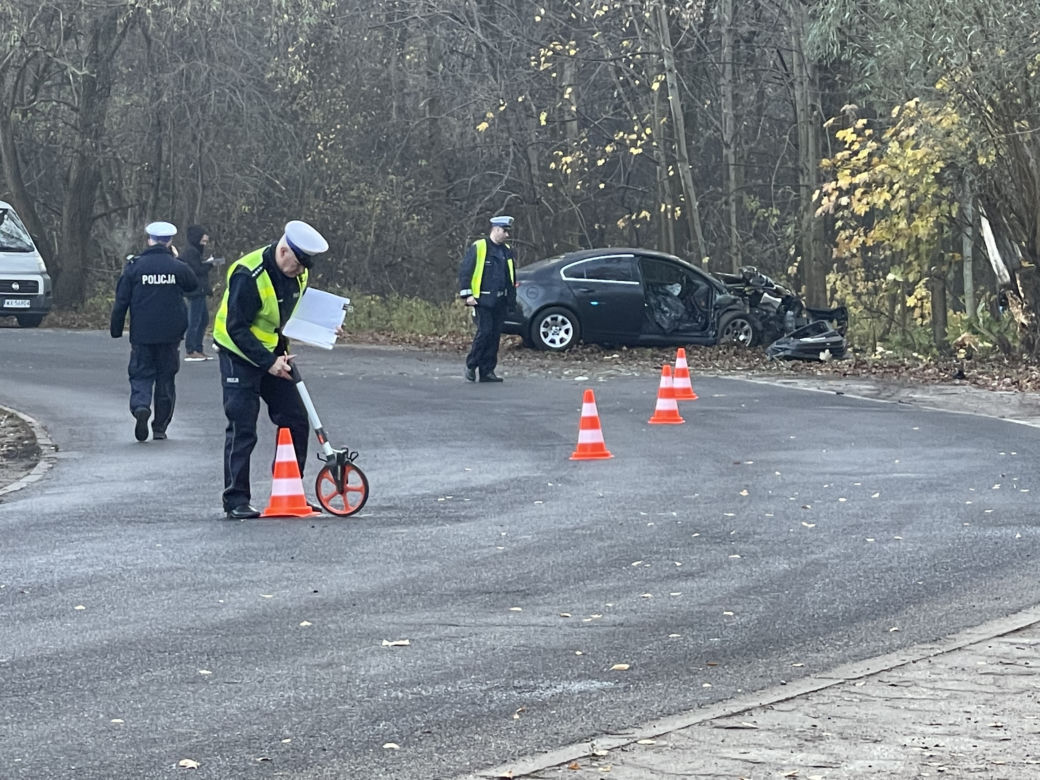 Auto rozwalone o drzewo. Nie żyje pasażerka, kierowca zwiał