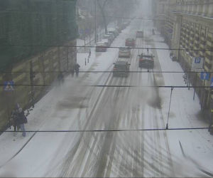 Burza śnieżna w Łodzi 17.01.2022