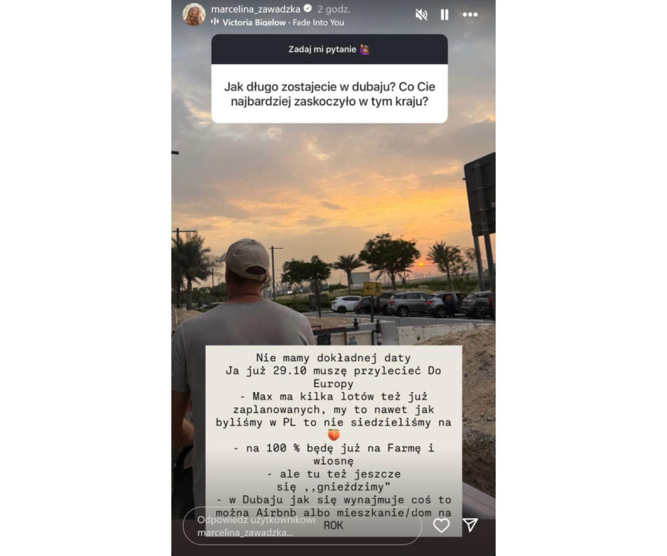Marcelina Zawadzka przeprowadziła się do Dubaju. Nie zobaczymy jej już w "Farmie"?