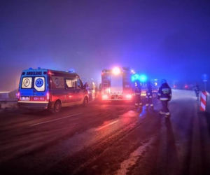 Kamieńsk: WYPADEK na Gierkówce! Bus UDERZYŁ w betonowe bariery, 5 osób RANNYCH! [FOTO]