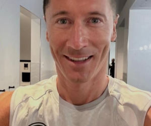 Robert Lewandowski na meczu baseballa Chicago White Sox