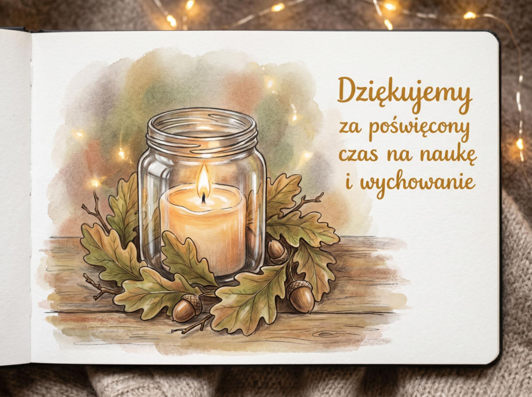 Kartka dla nauczyciela na koniec roku szkolnego