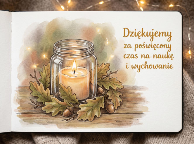 Kartka dla nauczyciela na koniec roku szkolnego