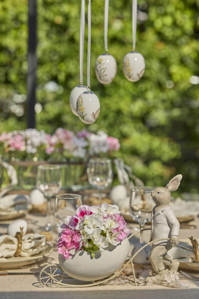 Pelargonie w wielkanocnych dekoracjach