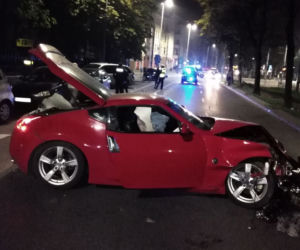 Nissan 370Z rozbity w Szczecinie
