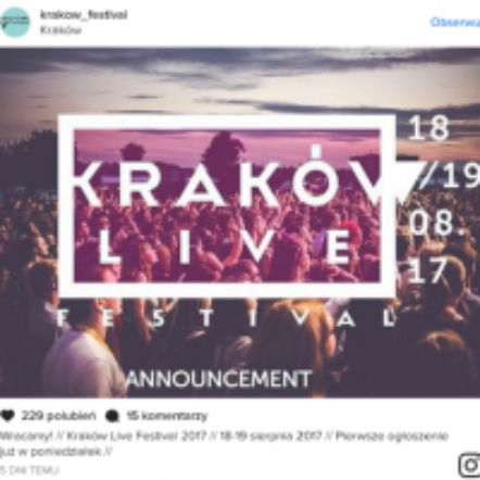 Kraków Live Festival 2017 - bilety na imprezę 18-19.08!