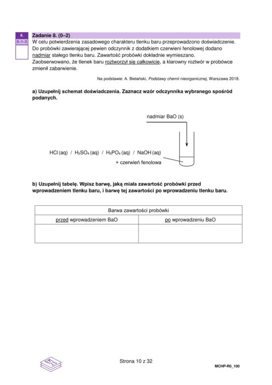 Matura próbna z chemii rozszerzona 2026. ARKUSZE CKE [15.01.2026]