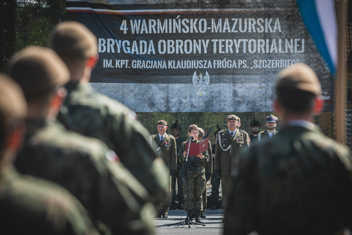 Przysięgę wojskową w Braniewie złożyło prawie 60 ochotników