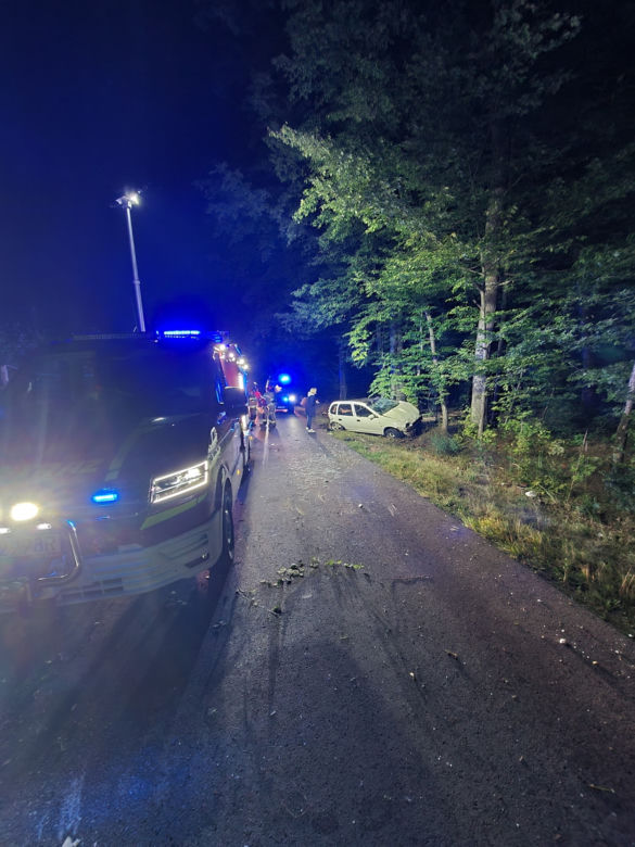 Potworny wypadek pod Mińskiem Mazowieckim. Opel rąbnął w drzewo. Dwie osoby nie żyją