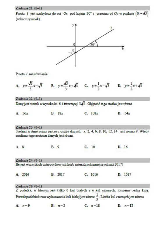 Matura próbna 2020 matematyka