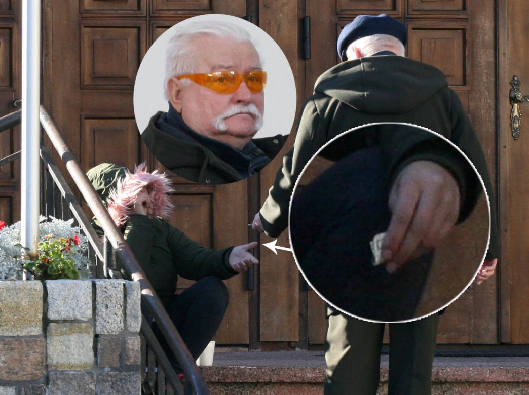 Lech Wałęsa na niedzielnej mszy