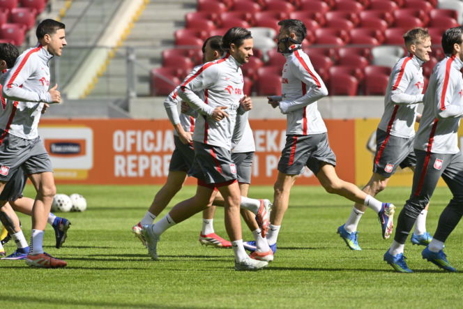 Trening reprezentacji Polski przed meczem ze Szwecją