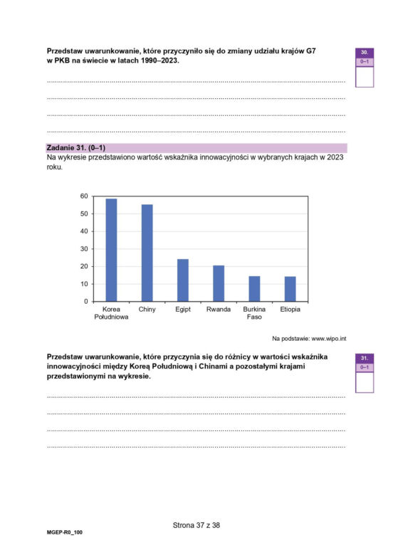 Matura próbna 2024 geografia