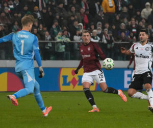 Karol Nawrocki na meczu Legia Warszawa - Sparta Praga