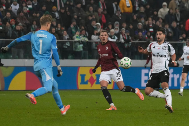 Karol Nawrocki na meczu Legia Warszawa - Sparta Praga