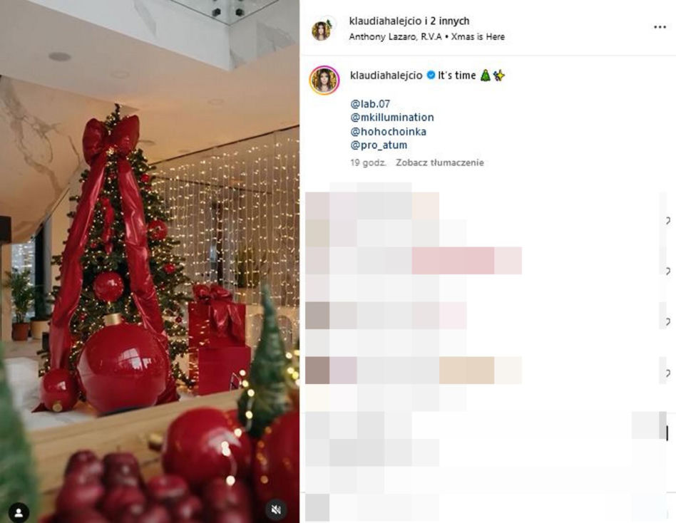 Klaudia Halejcio przystroiła willę. Milion lampek świątecznych